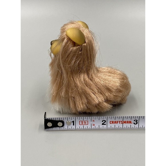 Vintage 1989 Cititoy Tan & White Long Haired Puppy Dog Figure 3” - Picture 5 of 6